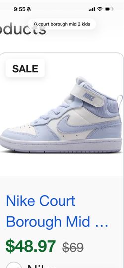 Nike Court Borough Mid 2 Kids Sneakers size 2 girls boys