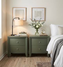 Two Matching Solid Wood Nightstands
