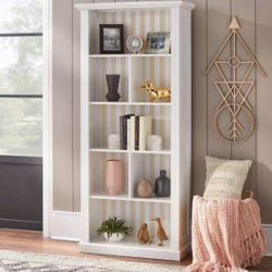 New White Grey or Striped Background Beveled Bookshelf