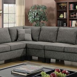 Brand New Grey Transitional Style Sectional Sofa