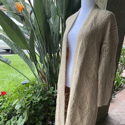 Cozy Full Length Tan Cardigan