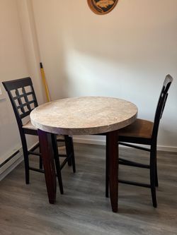 Genuine Natural Stone/Marble Dining table + 2 Chairs