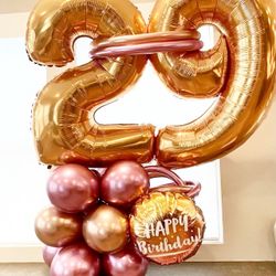 Rose Gold Birthday Balloons