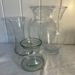 Clear glass vase LOT contemporary vases floral bouquet holder