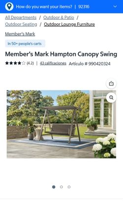 Member's Mark Hampton Canopy Swing