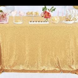 Gold Sequin Rectangle Tablecloth 