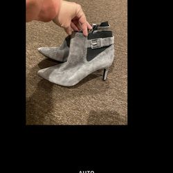 Calvin Klein Womens Jozie  Leather Pointed Toe Zipper Fashion Ankle Boot 8.5 