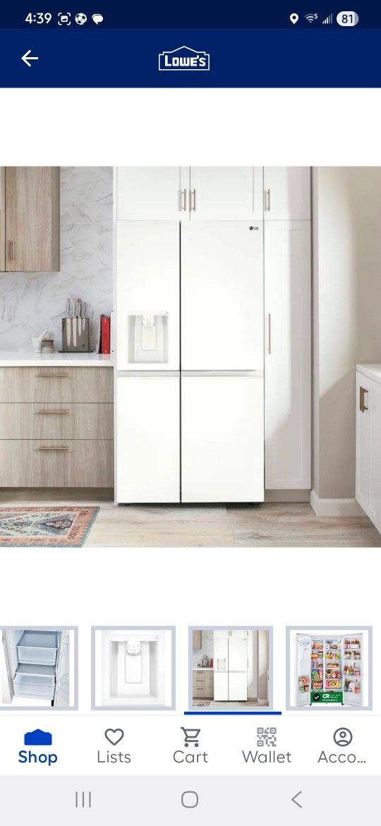 LG white Refrigerator Model Nr Lrsxs2706w Brand New In The Box
