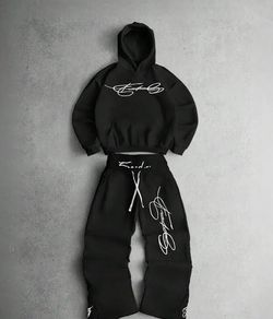 Men Sweat Suite Autumn Black & White