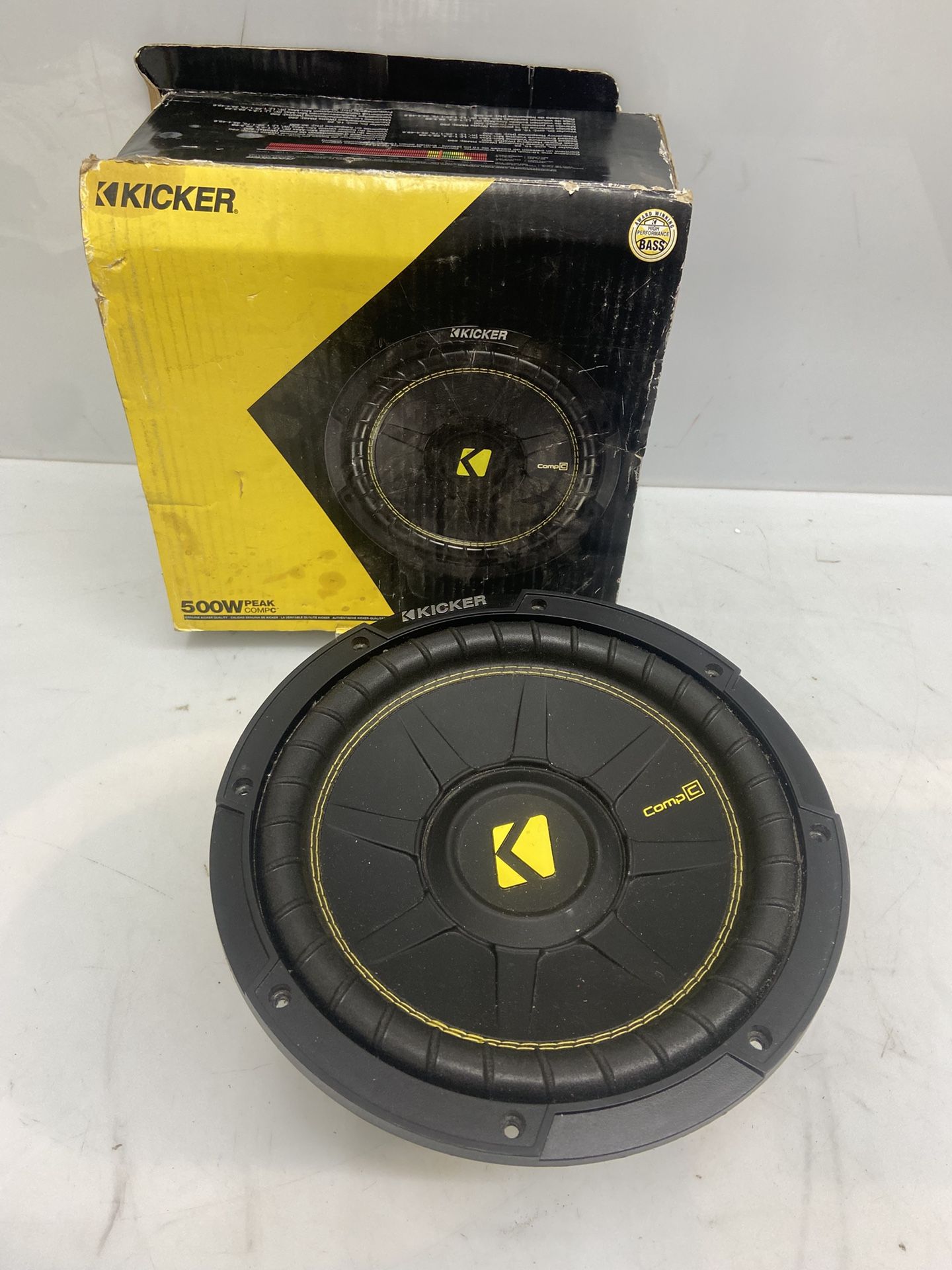 Kicker 10 Inch CompC 500 Watt 4 Ohm Single Voice Coil SVC Subwoofer | 44CWCS104