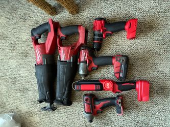 A whole bunch of Milwaukee M 18 tools