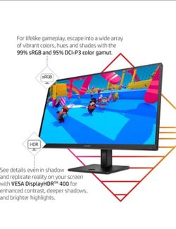 HP OMEN 27k UHD 144Hz Gaming Monitor, 4K UHD Display (3840 x 2160)