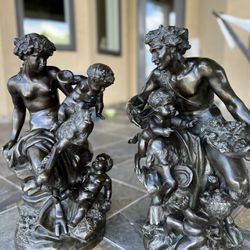 Set Of Antique Bronze Clodion Sculptures