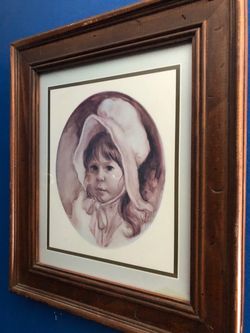 Framed Prarie Girl Little Cowboy Portrait Print in Wood Frame