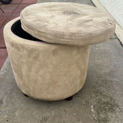Tan Storage Ottoman