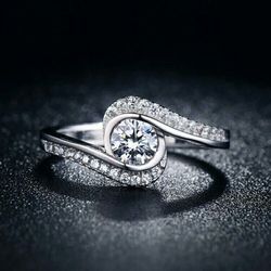 Size 7 White gold plated over Sterling silver