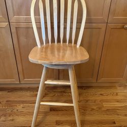 Two Identical Wooden Stools Chairs 