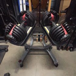 BowFlex SelectTech 552 Adjustable Dumbbells with Stand…. Home Gym Fitness…. $320 Price Is Firm!!!