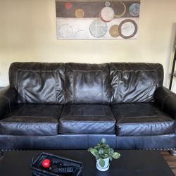 Faux leather couch