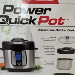 POWER QUICK POT 6 Quart 1200 Watt Stainless 8 in 1 One Touch Multi Cooker  NEW!!