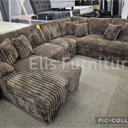 Brand New Sectional Corduroy Fabric Brown Or Black Last Sets $1499 