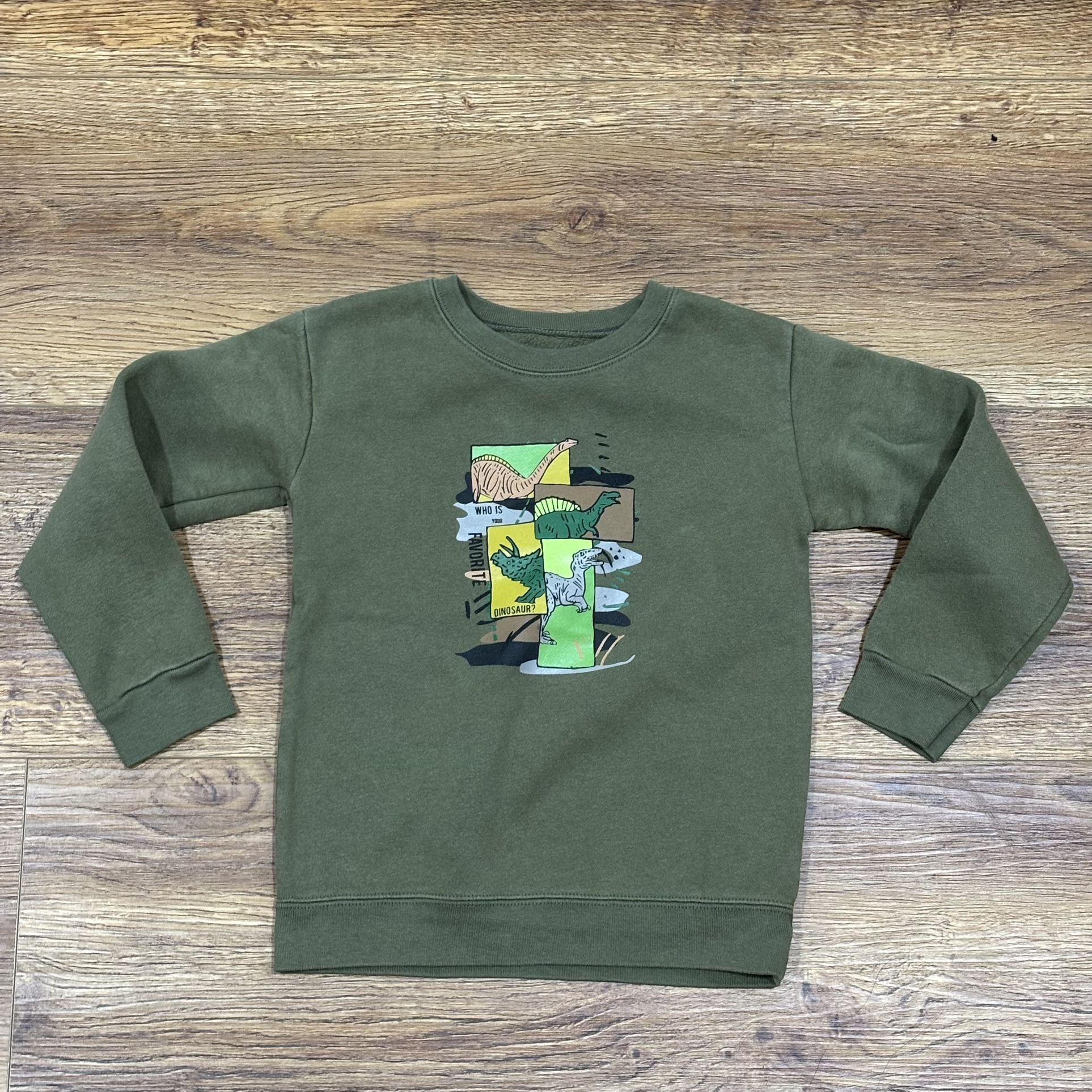 Garanimals Toddlers 5T Boys Crew Neck Sweater Green Graphic Sweatshirt Boys