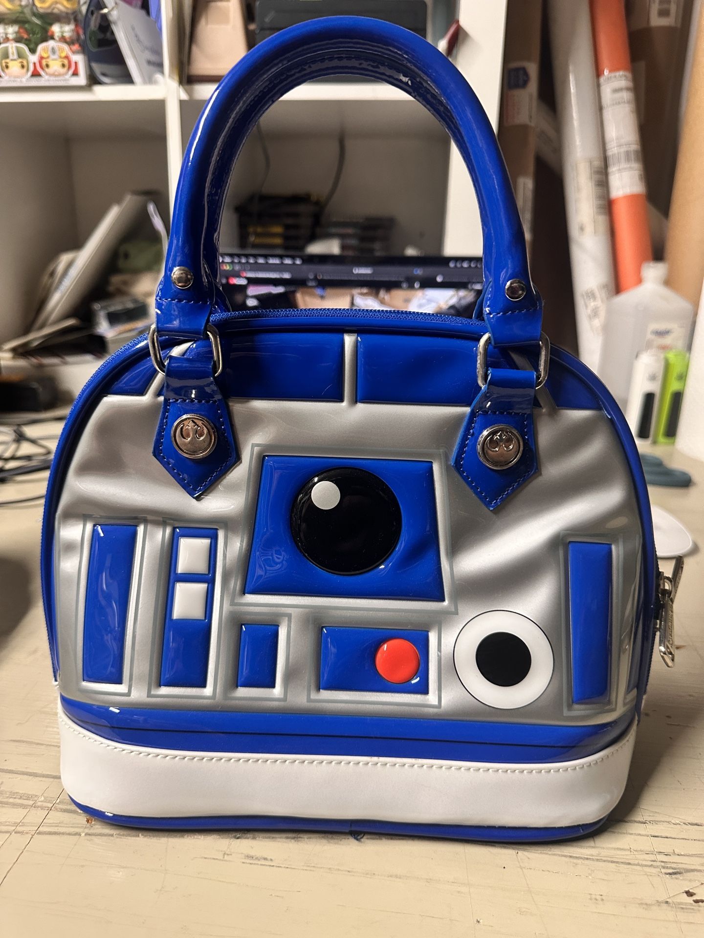 Loungefly Star Wars R2-D2 Patent Dome Bag W/Protective Storage Bag