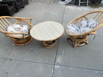 Bamboo Poolside lounge table set