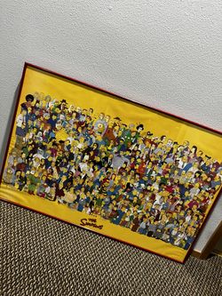 The Simpsons All Characters 2000 Poster  FRAMED 