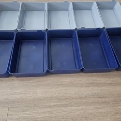 STARPLAST Rectangular Flex Trays 10 Pack Grey Blue