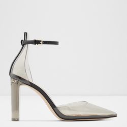 Black Clear Pointy Heel 