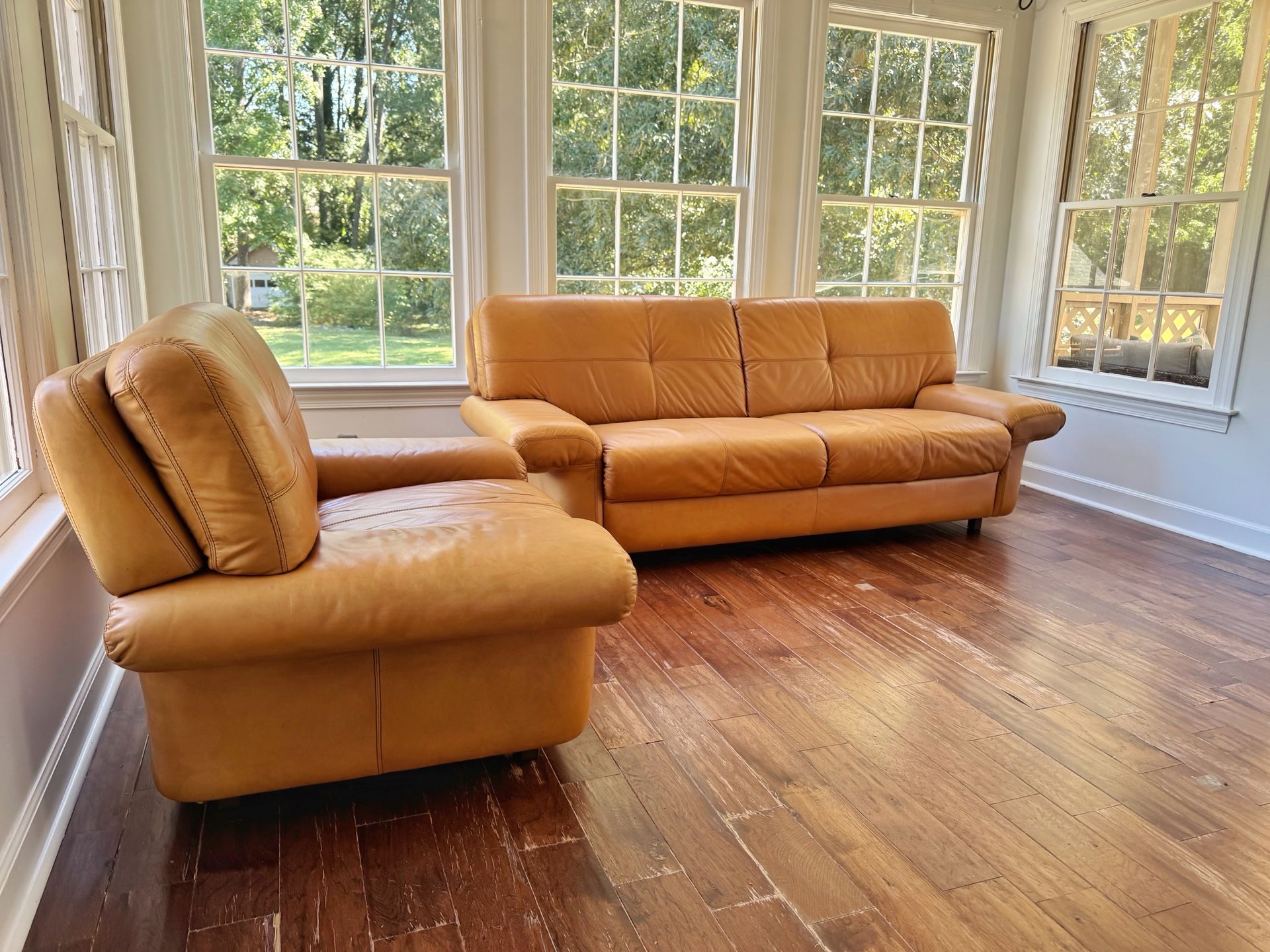 Genuine Leather Sofa & Chair Set