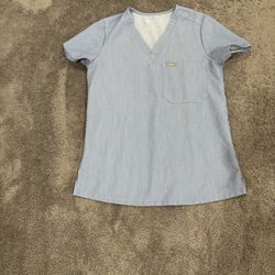 XS FIGS Light Blue Scrub top