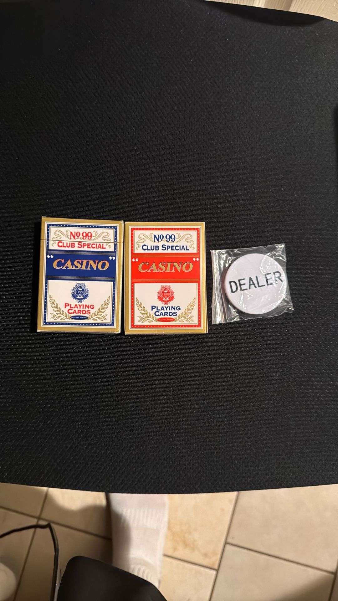 Casino playing cards w button