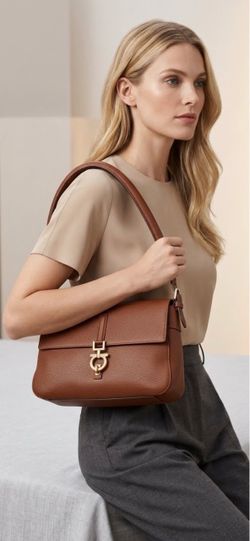 Salvatore Ferragamo Brown Leather Shoulder Bag