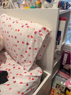 White FULL Storage Bed with Bookcase Headboard