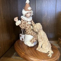 Vintage Ceoci Handmade Bisque Style Porcelain Clown