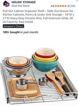 Heavy Duty Chrome Wire Slide/Pull Out Cabinet Shelf Organizer