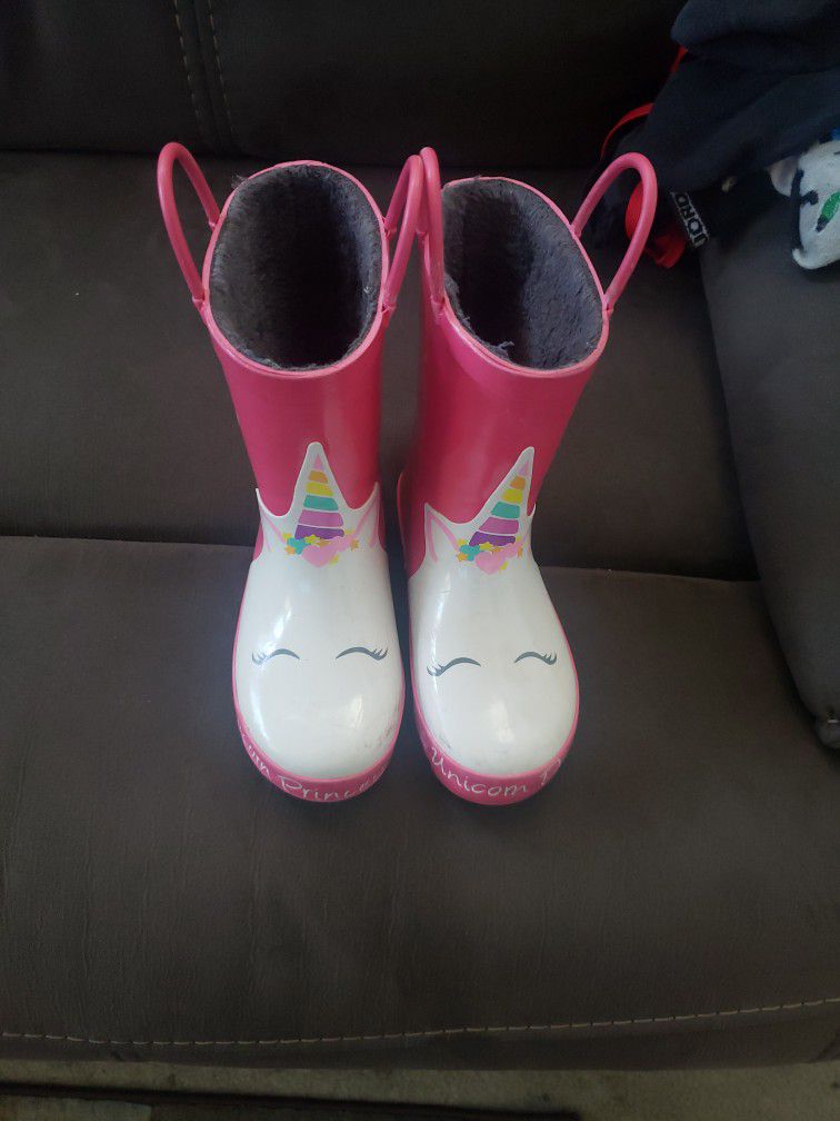 11/12C Unicorn Rain Boots 