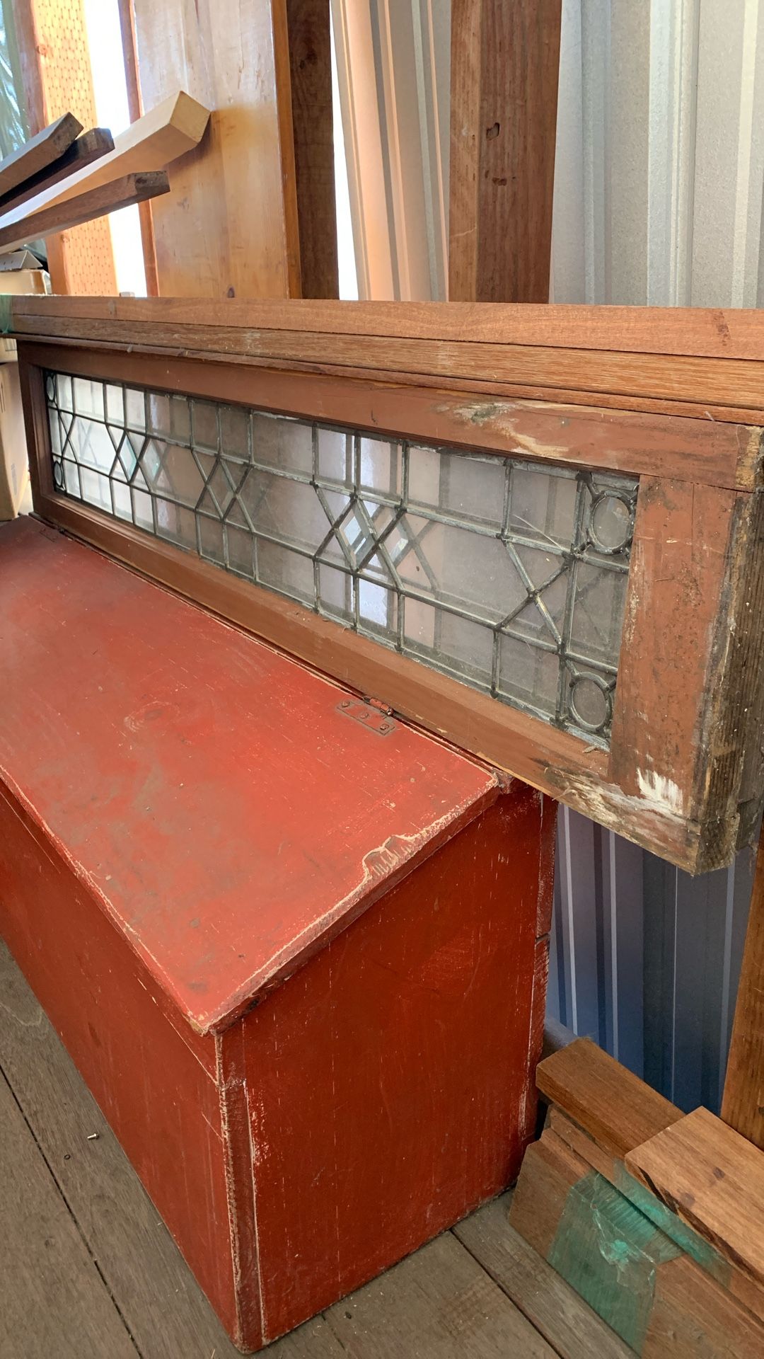 Beautiful (2) Old Leaded Glass Windows