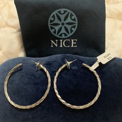 Nice And Bella Rhodium Hoops 