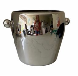 Towle Retro Stainless Steel Ice Bucket Silver Barware Wedding Gift 90s