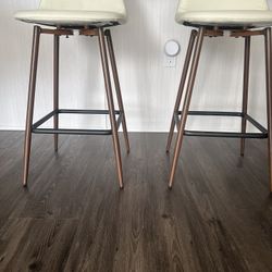 Two White/Cream Barstools