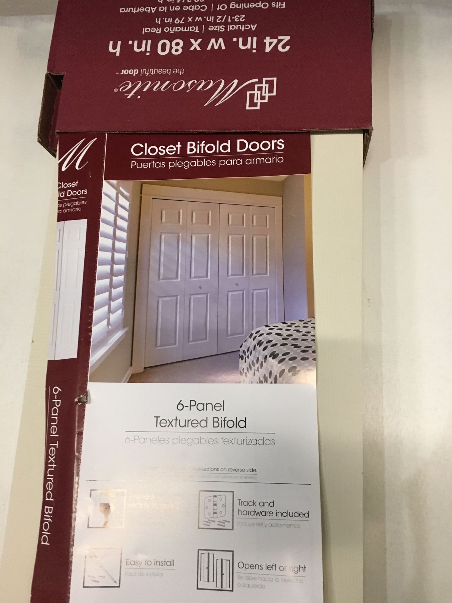 24" by 80" bifold closet door brand new