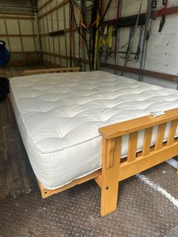 Wooden futon with wooden table