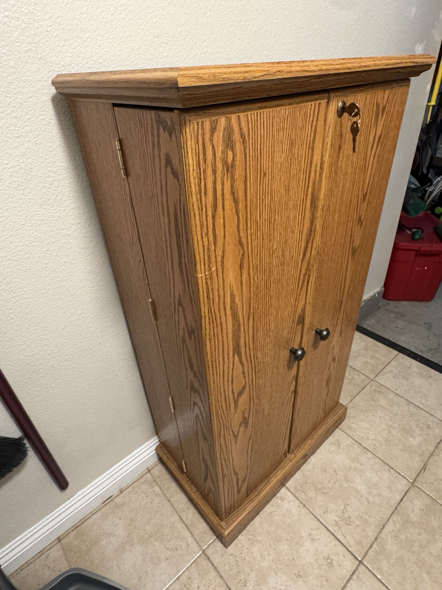 Multi media storage locked cabinet