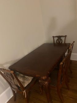 Dining room table and chairs