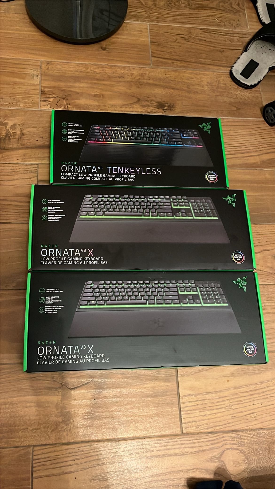 Lot Of 3 Razer Ornata Gaming Keyboards, NEW