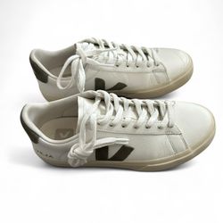 Veja Campo Chromefree Leather Extra White Khaki Olive Women Casual CP0502347A 39