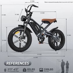 JANSNO X50 Fat Tire Electric Bike for Adults,NFC Display